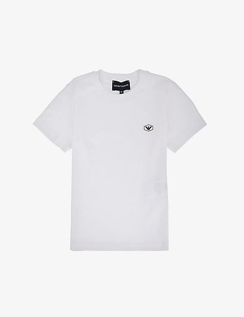 EMPORIO ARMANI: Eagle-print cotton-jersey T-shirt 4-16 years