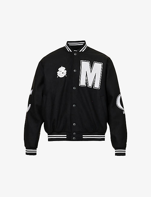 MSFTSREP: Mystery School brand-appliqué wool-blend varsity jacket