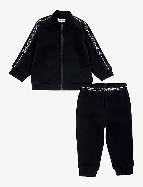 EMPORIO ARMANI: Taped logo-print stretch-woven tracksuit 6-36 months