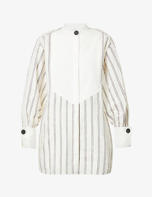 BY MALENE BIRGER: Aglaja striped linen-blend shirt