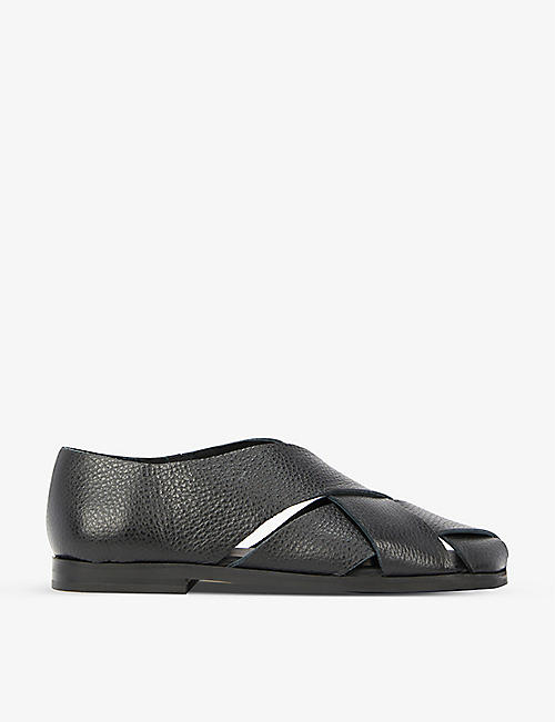 BY MALENE BIRGER: Franza slip-on flat leather shoes