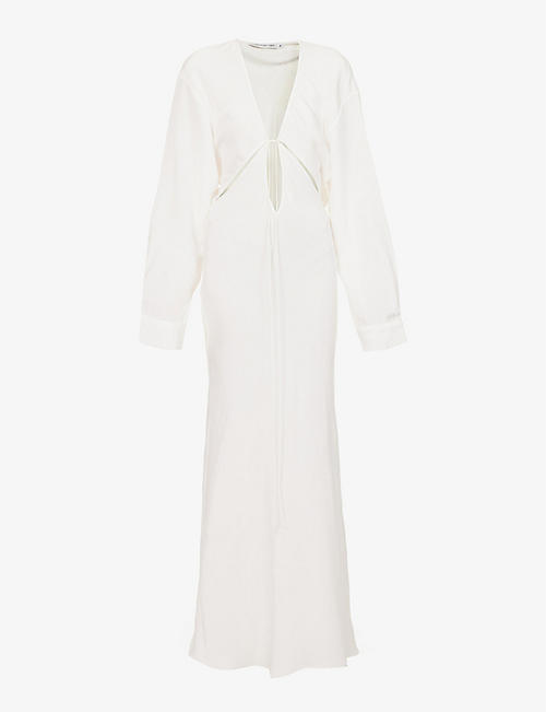 CHRISTOPHER ESBER: Triquetra long-sleeved silk midi dress