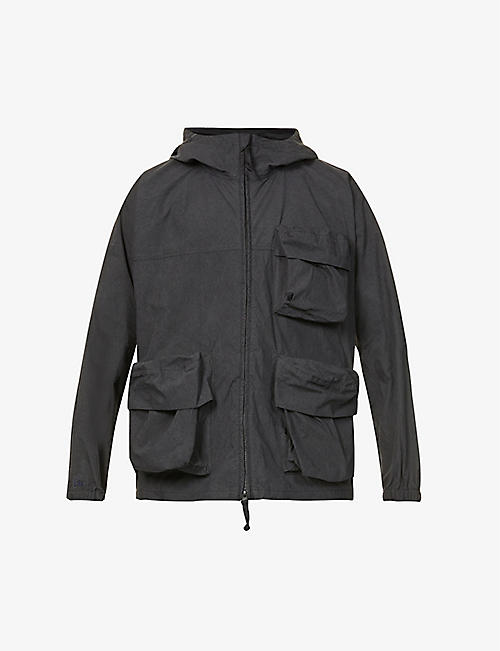LIAM GALLAGHER: Liam Gallagher x Snow Peak chest-pocket drawstring-hem relaxed-fit cotton-blend hooded parka jacket