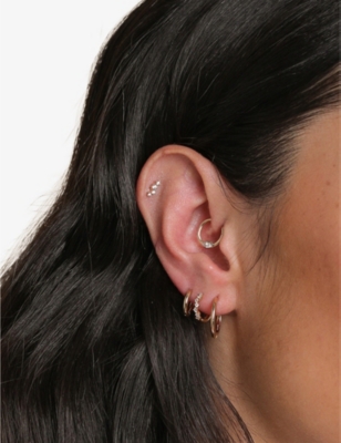 ASTRID & MIYU: Essential 18ct yellow gold-plated recycled sterling-silver single hoop earring