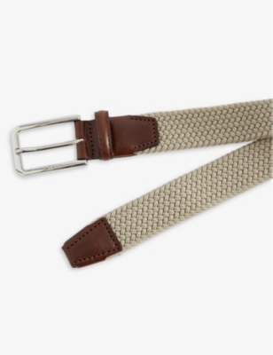 Logo-embossed woven belt