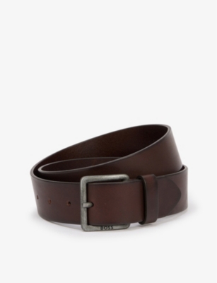 BOSS - Logo-engraved leather belt | Selfridges.com