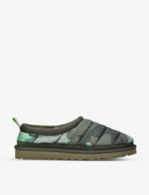 Ugg Tasman Shearling-lined Shell Slippers In Green Comb