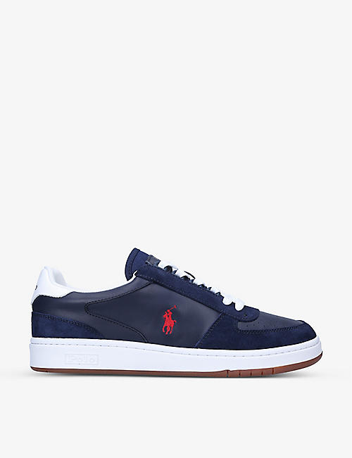 POLO RALPH LAUREN: Court contrast panel leather trainers