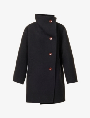 ACNE STUDIOS OSCHELLE FUNNEL-NECK WOOL-BLEND COAT