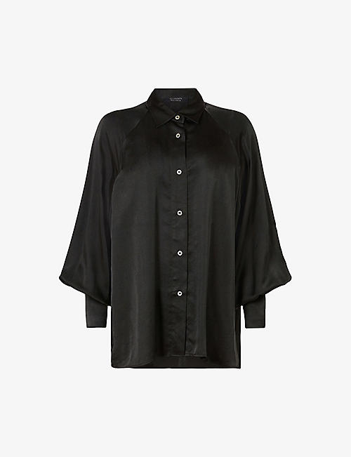 ALLSAINTS: Oana raglan sleeve recycled-viscose shirt