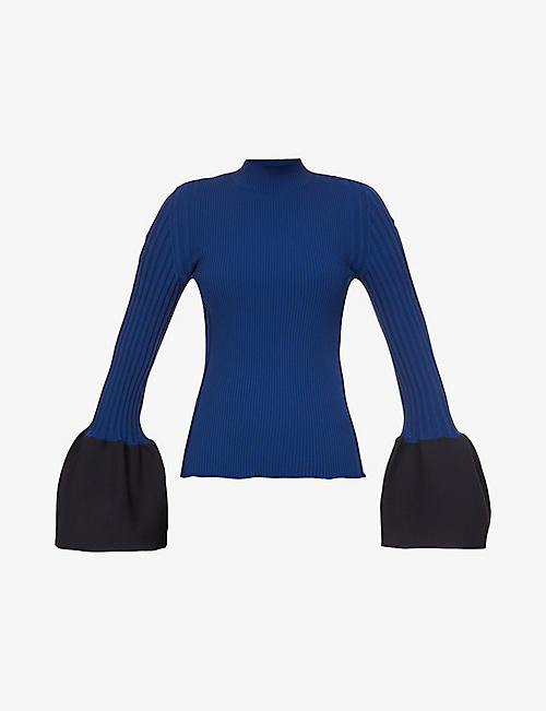 CFCL: Pottery flared-sleeve recycled-polyester knitted top