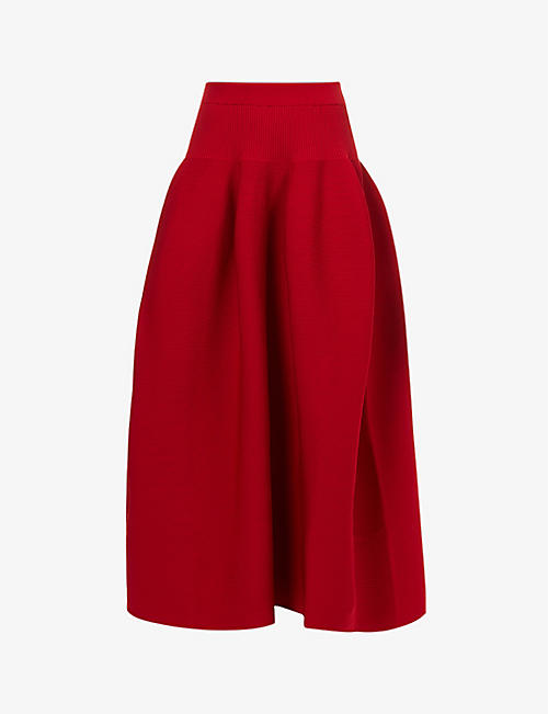 CFCL: Pottery flared-hem recycled-polyester knitted midi skirt