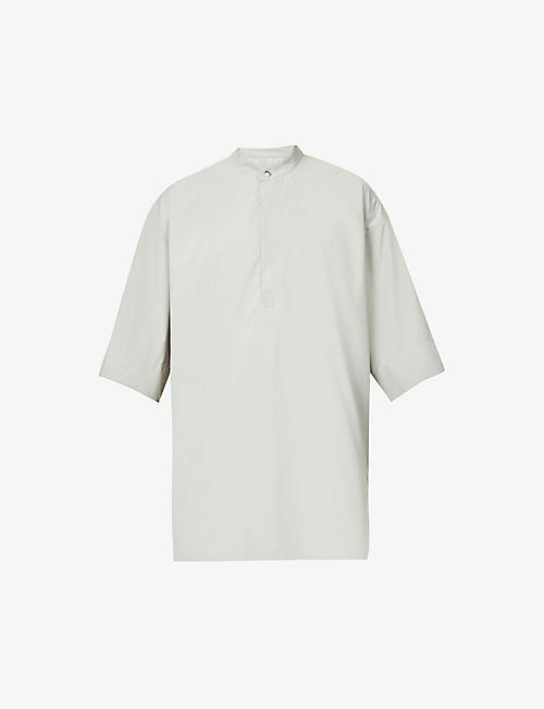 FEAR OF GOD: 3/4 Sleeve Henley oversized-fit shell shirt