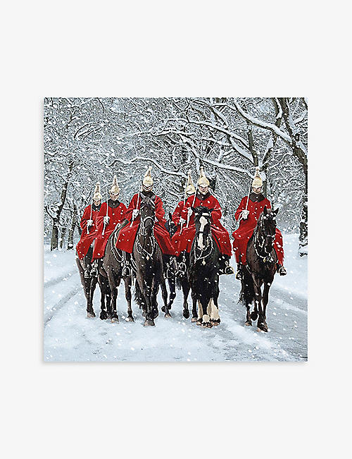 CHRISTMAS: Horse Guards Christmas cards 16cm x 16cm pack of 8