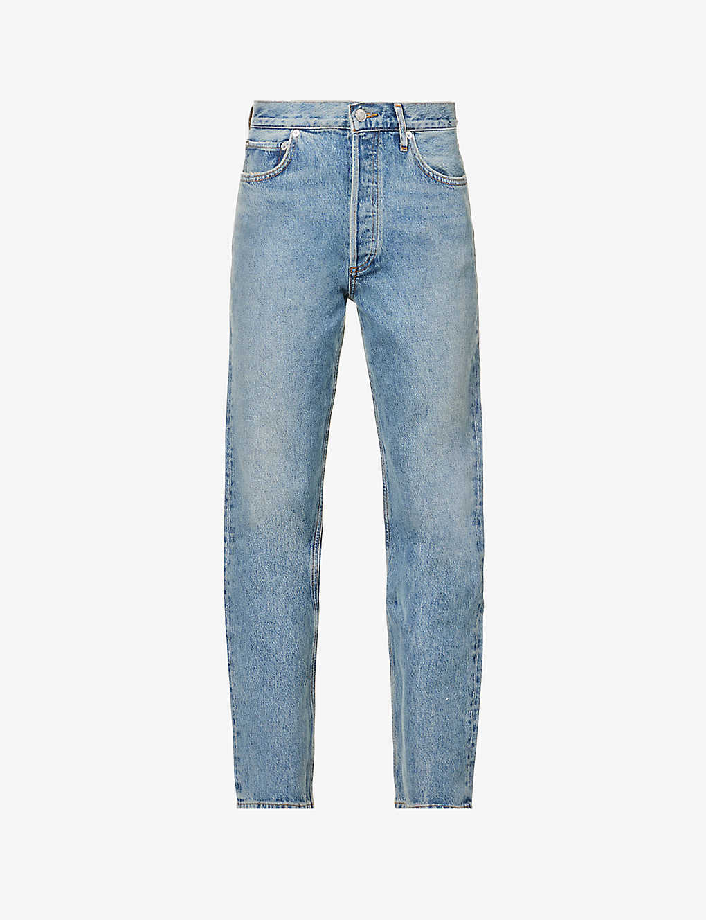 Shop Agolde 90s Pinch Waist Straight-leg High-rise Organic Denim Jeans In Navigate
