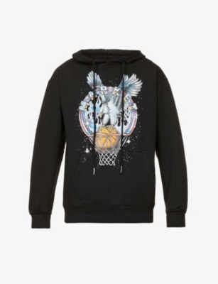 Dunking Eagle brand-print cotton-jersey hoody