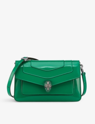 Bvlgari Womens Green Serpenti Forever East-west Leather Shoulder Bag In Green