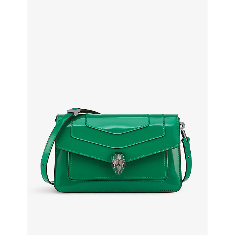 Bvlgari Womens Green Serpenti Forever East-west Leather Shoulder Bag