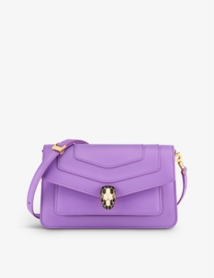 Bvlgari Womens Purple Serpenti Forever East-west Leather Shoulder Bag