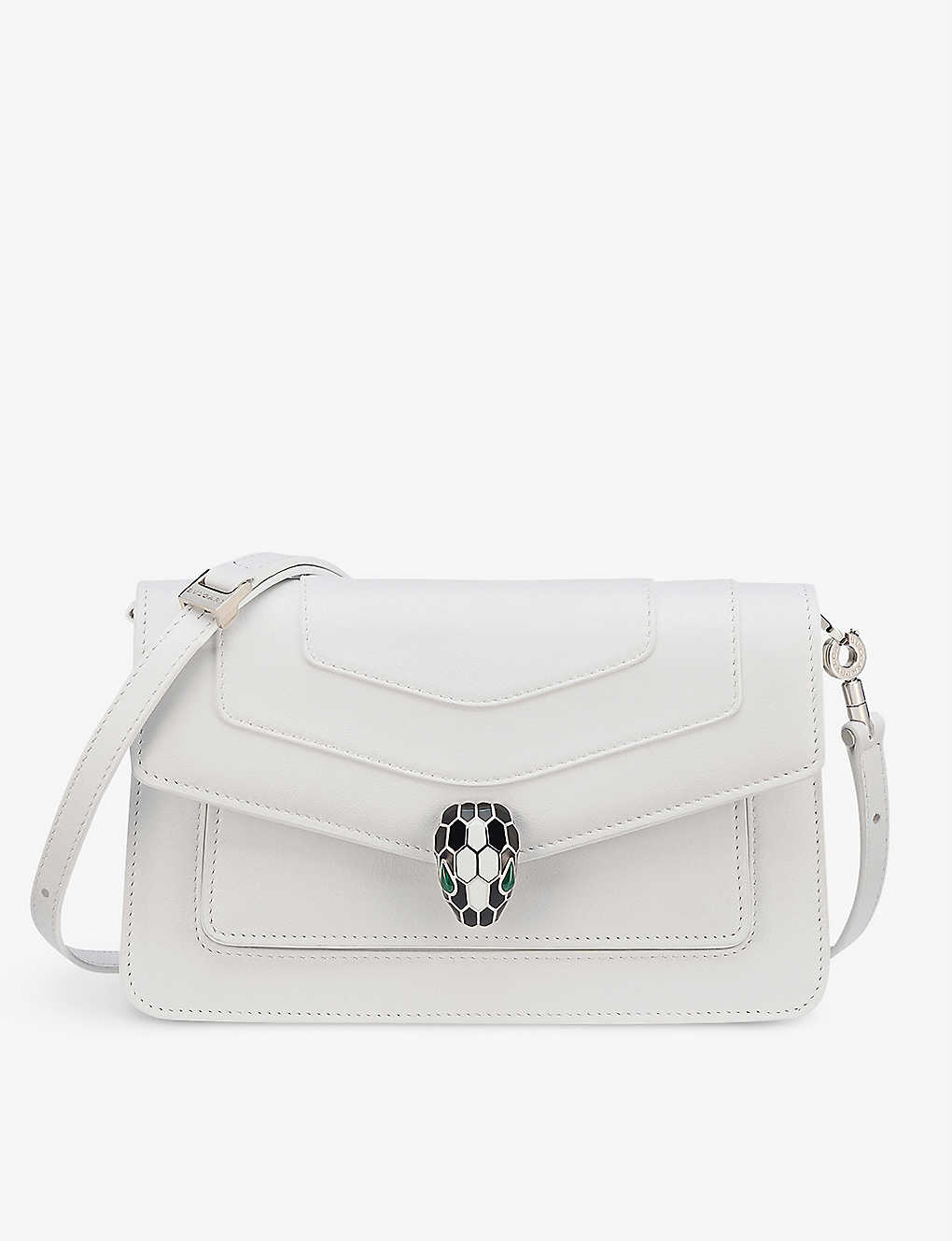 Bvlgari Womens White Serpenti Forever East-west Leather Shoulder Bag