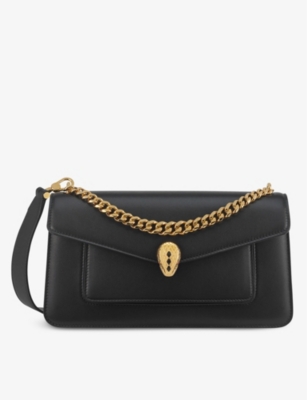 Bvlgari Womens Black Serpenti East-west Maxi Chain Shoulder Bag