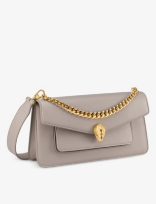 Shop Bvlgari Womens Grey Serpenti East-west Maxi Chain Shoulder Bag