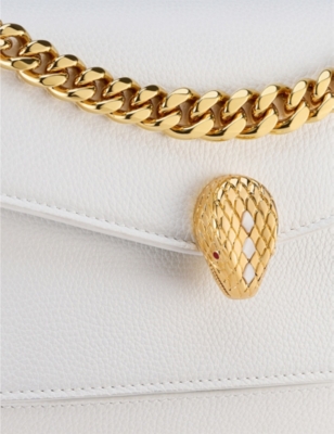 Bvlgari Womens White Serpenti East-west Maxi Chain Shoulder Bag In White
