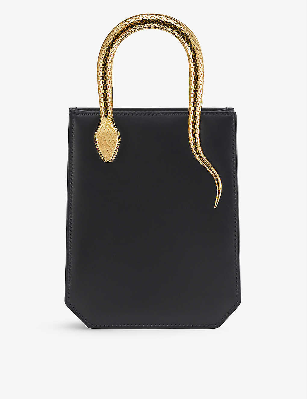Bvlgari Womens Black Serpenti Mary Katrantzou Leather Tote Bag