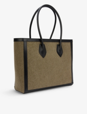 BALMAIN Shopping large cotton and linen-blend tote bag