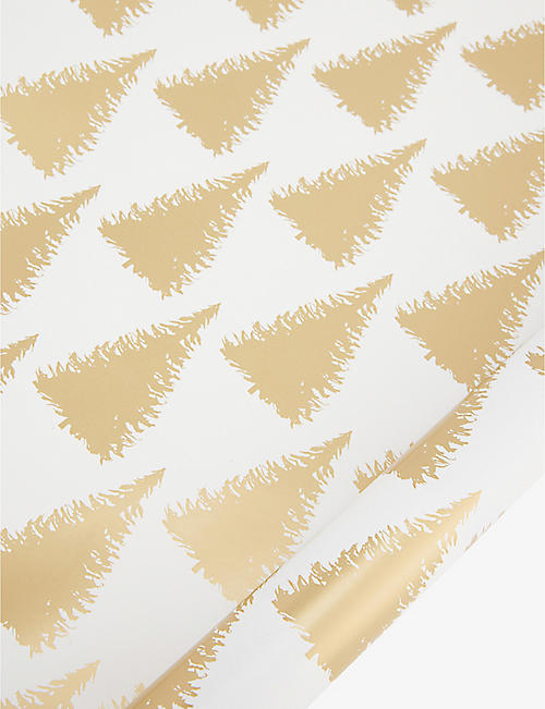 CHRISTMAS: Gold Trees graphic-print wrapping paper 5cm