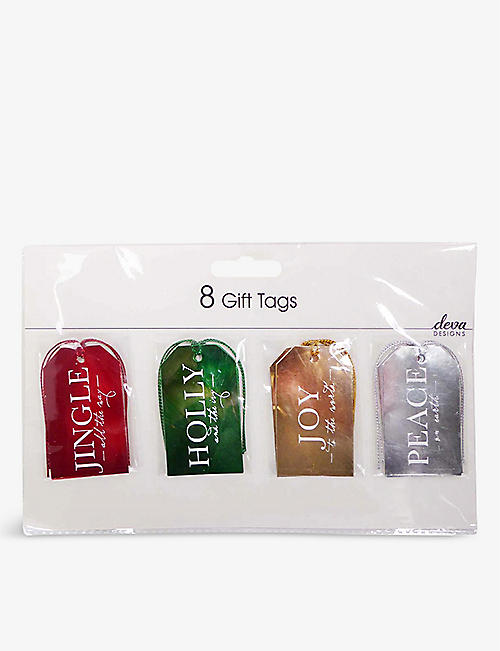 CHRISTMAS: Mini metallic pack of eight Christmas gift tags