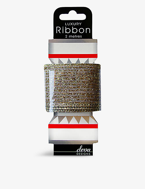 CHRISTMAS: Shimmery woven Christmas gift ribbon 2m