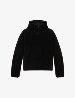 Borg funnel-neck fleece hoody