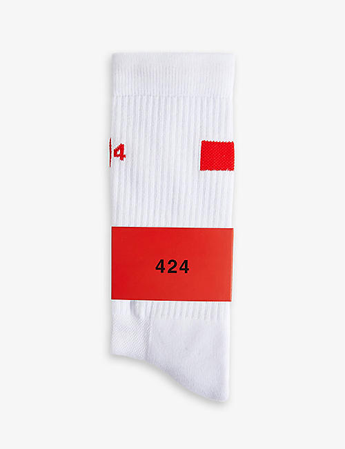 424: Logo-embellished cotton-blend socks