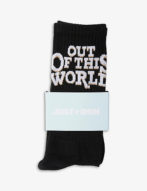 JUST DON: JOut Of This World Socks logo-print stretch-cotton blend socks