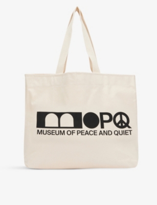 MUSEUM OF PEACE AND QUIET Logo-print cotton tote bag