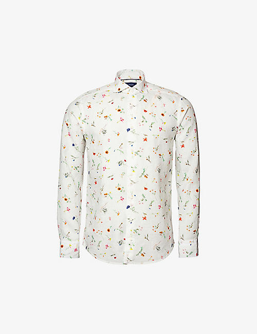 ETON: Casual graphic-print linen shirt
