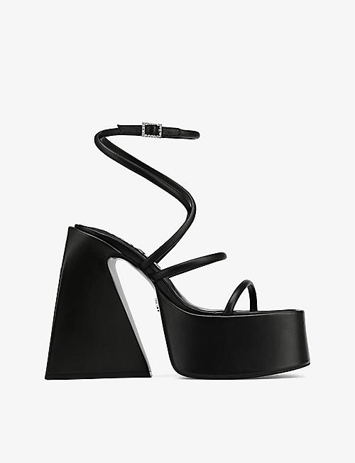 NAKED WOLFE: Angel strap-detail leather platform heels