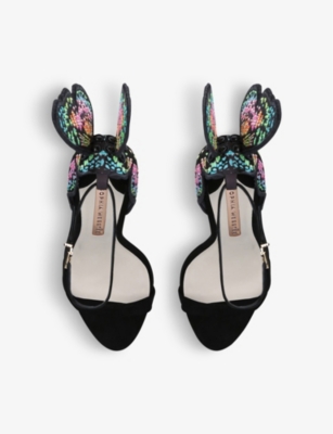 SOPHIA WEBSTER Chiara wing-embellished fabric heeled sandals