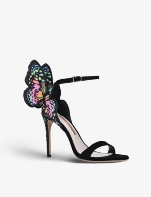 SOPHIA WEBSTER Chiara wing-embellished fabric heeled sandals