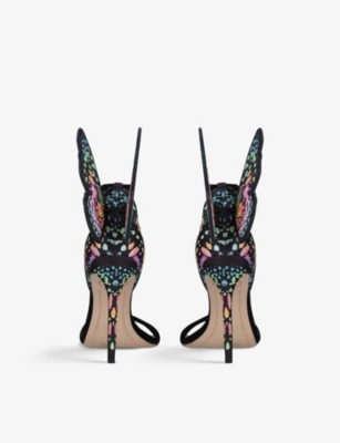 SOPHIA WEBSTER Chiara wing-embellished fabric heeled sandals