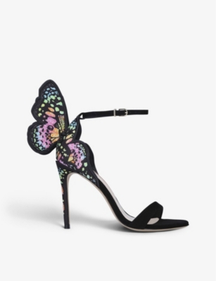 SOPHIA WEBSTER Chiara wing-embellished fabric heeled sandals