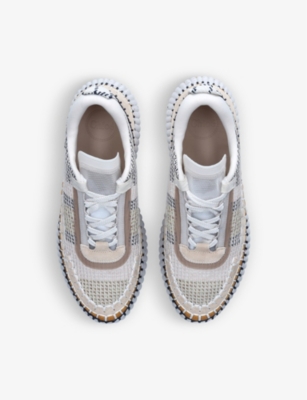 Chloé Mens Chloe Nama Embroidered Suede And Recycled Mesh Trainers In White