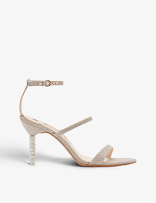 SOPHIA WEBSTER: Rosalind crystal-embellished glitter heeled sandals