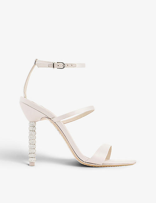 SOPHIA WEBSTER: Rosalind crystal-embellished satin heeled sandals