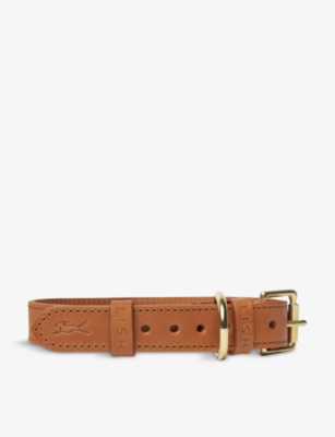 LISH: Coopers logo-debossed large leather collar