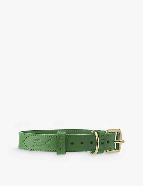 LISH: Coopers logo-debossed medium leather collar