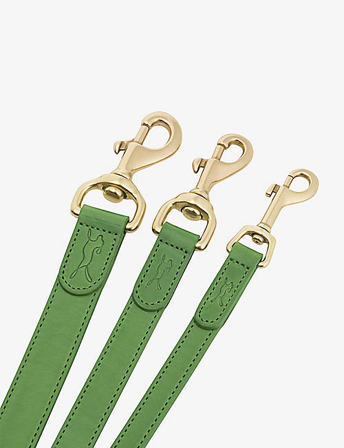 LISH: Coopers brand-embossed small leather dog lead