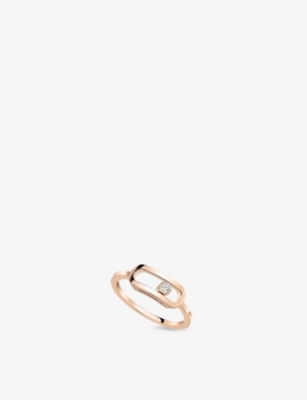Shop Messika Womens Rose Gold Move Uno 18ct Rose-gold And Diamond Ring In Pink