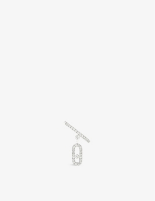 Messika Move Uno 18ct Rose-gold And Diamond Earring In White Gold